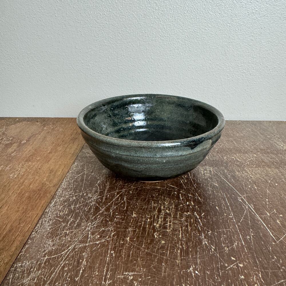 Artisan Handmade Stoneware Green Gray‎ Glazed Bowl